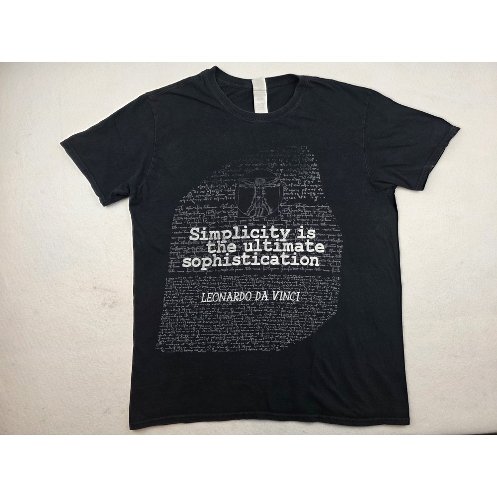 Leonardo Da Vinci Simplicity‎ Is The Ultimate Sophistication Vitruvian Shirt L